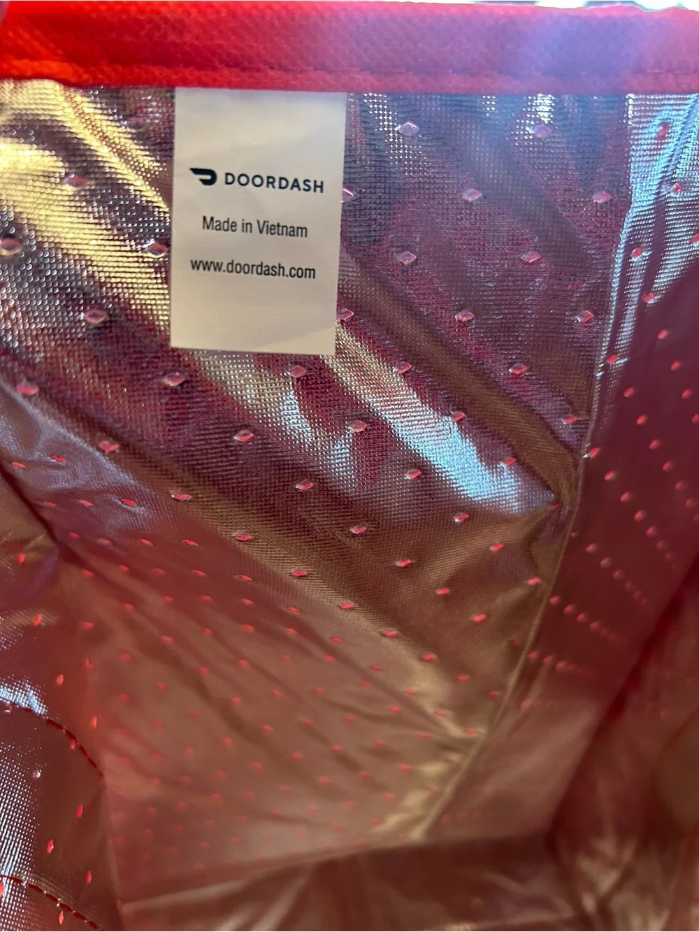 DoorDash Red Insulated Delivery Bag Thermal Tote Food Grocery Hot Cold